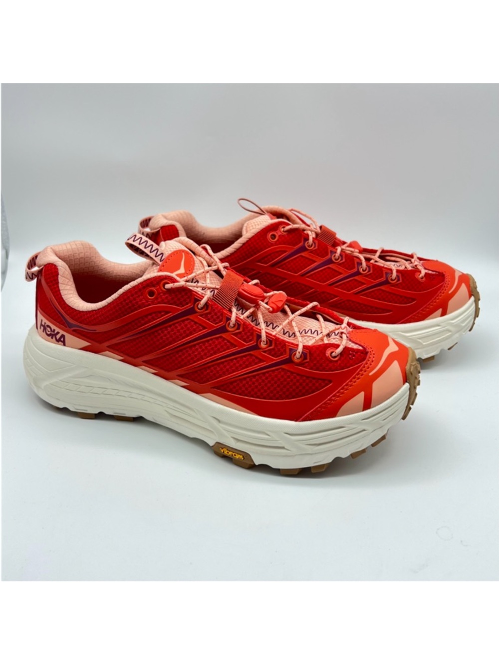 HOKA Mafate Three 2 Trail Running Shoes – W8.5 / M7.5 – Tomato Red – Never Worn